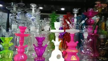 All glass hookah LED glass smoke pipe hookah narguile shisha