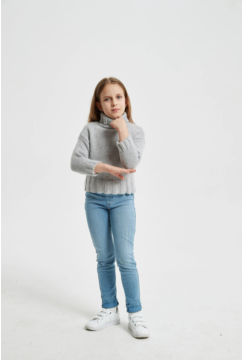 girl's fancy yarn pullover sweater