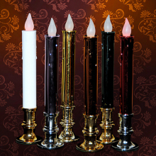 Multi-colored window LED taper candle