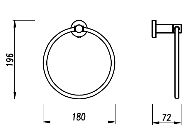 Chrome towel ring