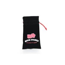 Black Velvet Drawstring Cosmetic Pouch Bag