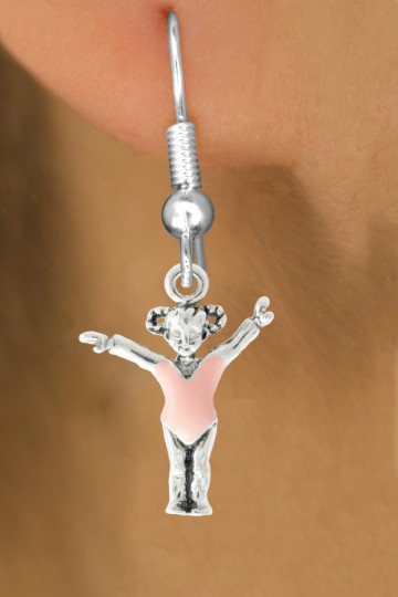 Lead, Cadmium, & Nickle Free Little Girl Gymnast Charm Earring