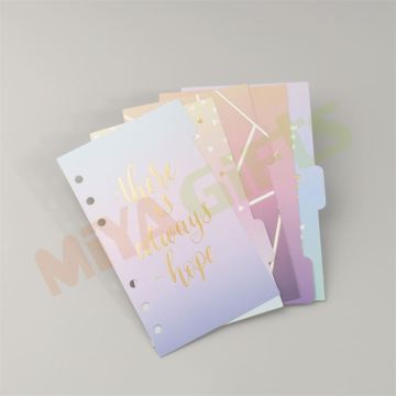 Custom Shaped Tab Bow Butterfly Paper Laminated Full Color Printing Planner Tab Divider Set