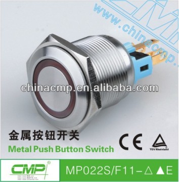 CMP waterproof stainless steel 22mm push-button switch with led computer power reset switch