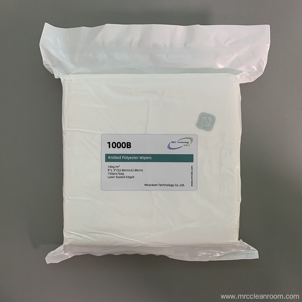 1000B Lint Free Knitted Polyester Industrial Cleanroom Wipes