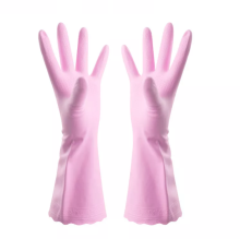 flock lined lined pvc household gloves, rubber gloves wash gloves