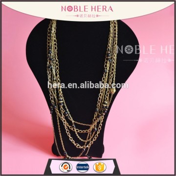 Free sample fine fancy multilayer gold plated necklace