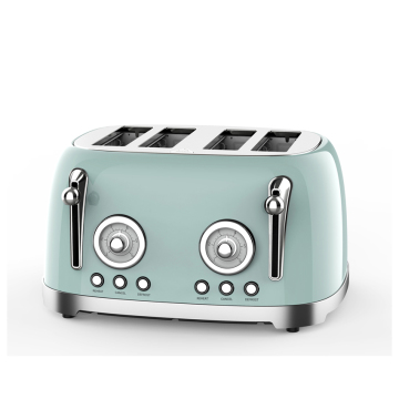 Retro 4-Slice Electric Toaster with Dust Cover