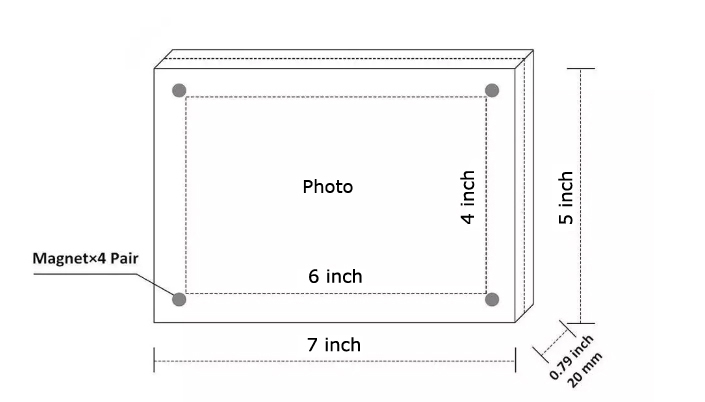 Wholesale 8x10", A4 Clear Acrylic Photo Frame With Magnet