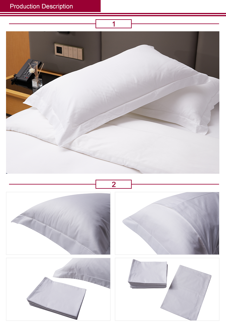 Hotel Guestroom Linen Set Satin Cotton Pillowcase