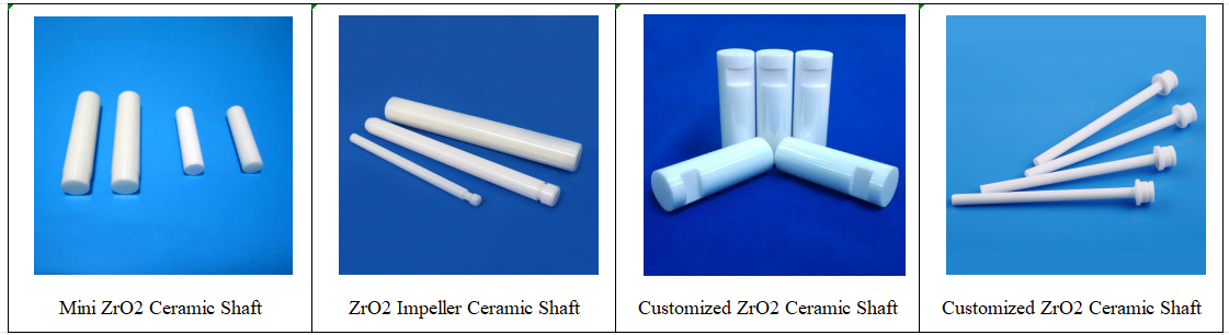 Zirconium oxide ceramic shafts