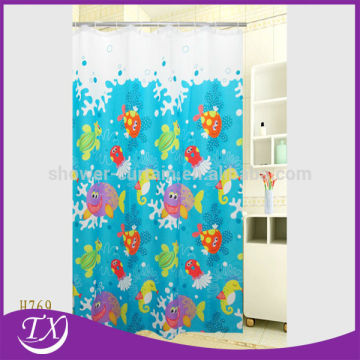 children colorful ocean fish shower curtain