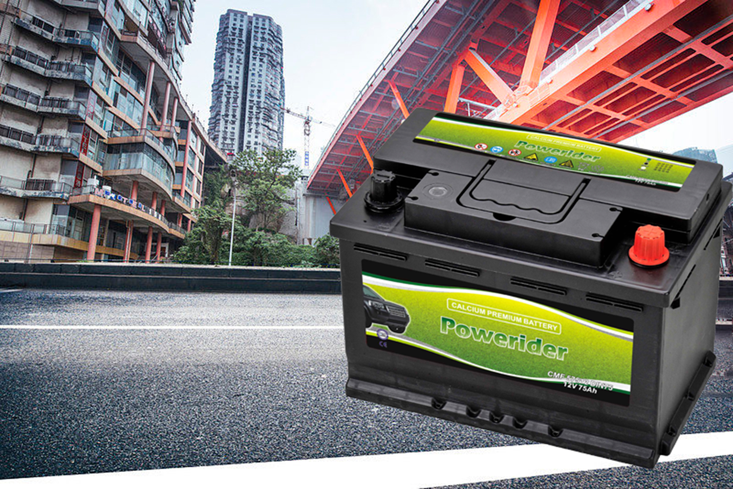 DIN75 57512 Mobil mobil mulai baterai 12V 75Ah DIN75 57512 Auto Car Starting Battery 12v 75ah