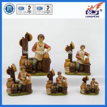 Polyresin artist figure,custom resin pottery artist figures,custom figures,custom resin figures