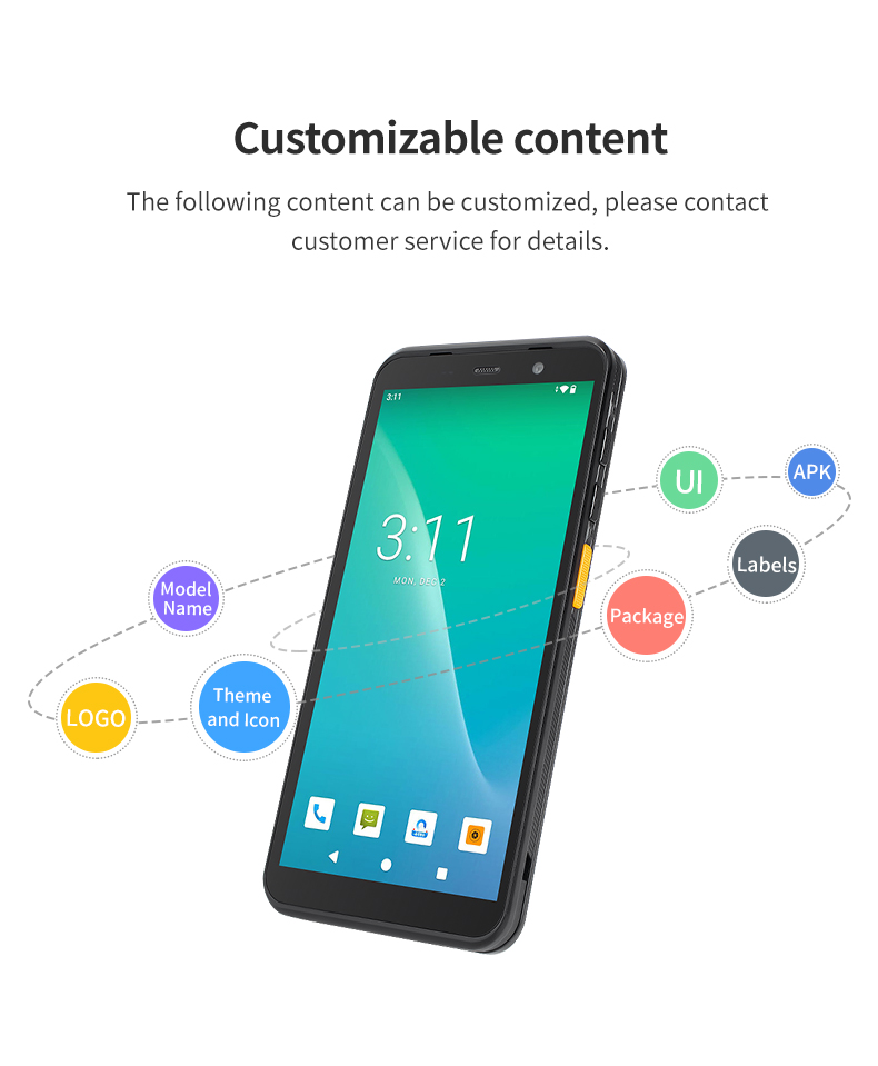 2025 Android Barcode Scanner 5000mAh Handheld Rugged Android 14 PDA  4G Wi-Fi Data RFID Inventory 1D/2D/QR Inventory Scanner T55