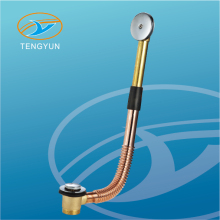 Brass bathtub waste click clack