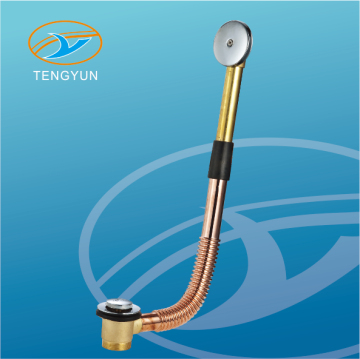 Brass bathtub waste click clack