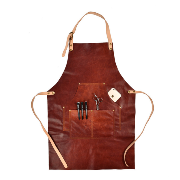 Customized High Quality Home Fireproof Waterproof BBQ Apron Cooking Leather Apron