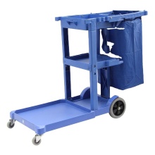 Professional-grade 3-Shelf Janitorial Cart with Cover and Vinyl Bag: Ideal for Commercial Cleaning Tasks
