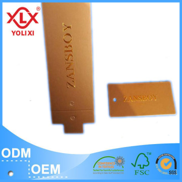 Embossing swing tag for clothing