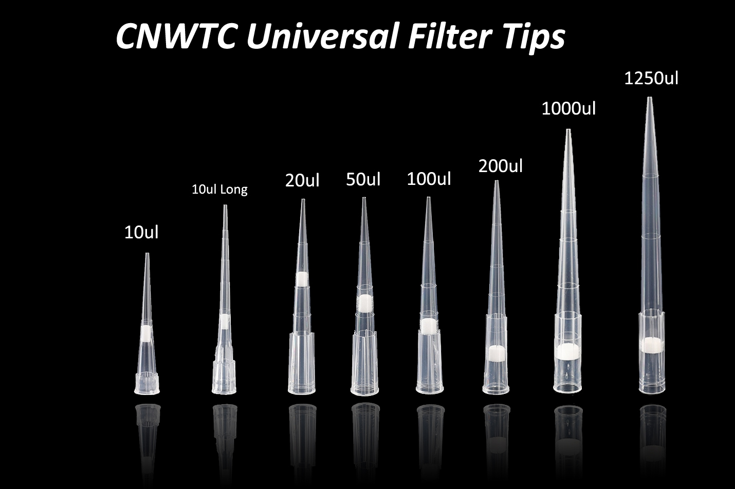 laboratory disposable sterile universal micro filter pipette tips 10ul 200ul 1000ul long with rack box