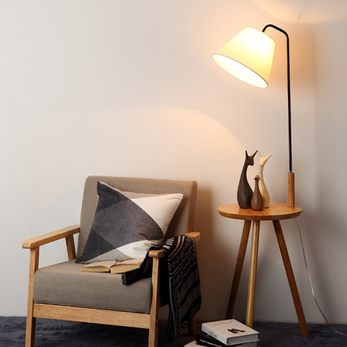 LEDER Houten Tall Bedroom Lamps