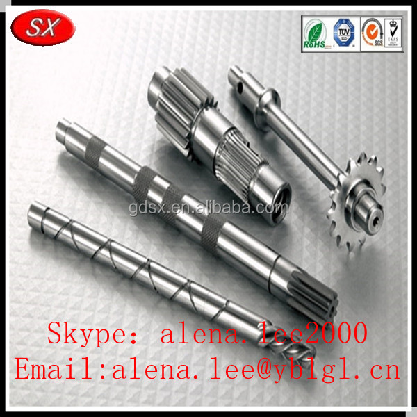 ISO/RoHS passed brass/bronze/stainless steel long worm gear shafts,helical gear shaft,transmission gear and shaft