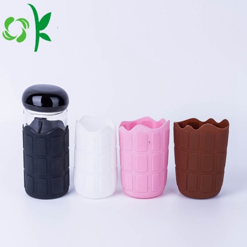 Silicone coffee mug sleeve for drink glass bottle