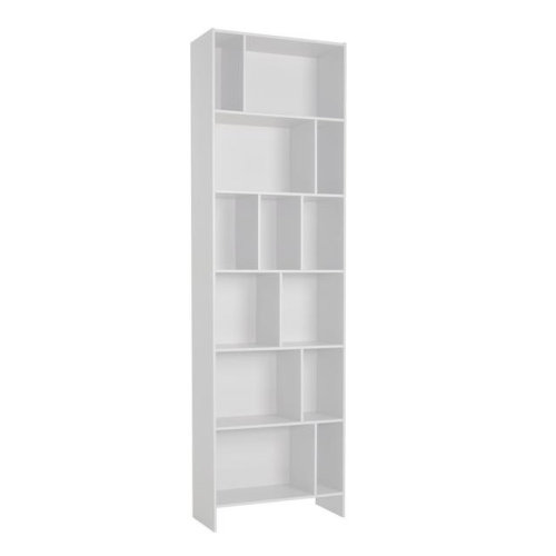 Contemporay white shelf wooden storage rack