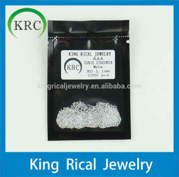 1.1mm round white cz stone machine cut