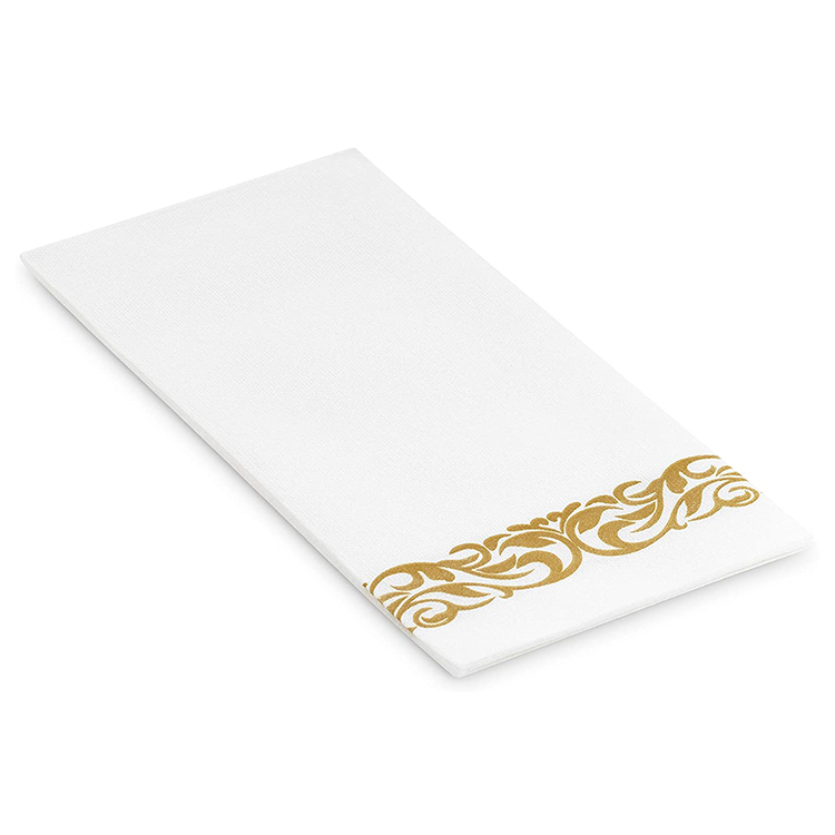 100Pcs Gold Disposable Paper Napkins Guest Hand Towel Napkins for Birthday, Dinners, Wedding, Christmas, Parties