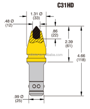 China Manufacture C31HD 1 Inch Shank Carbide Auger Tooth
