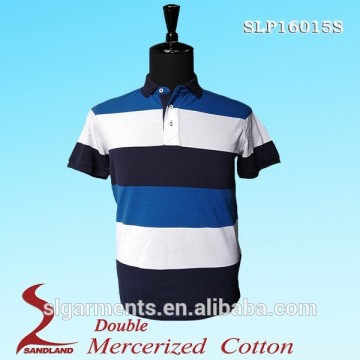 Custom men double mercerized cotton polo shirt