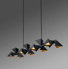 Jonathan Browning Brass Modern Vichy Linear Chandelier for Living Room