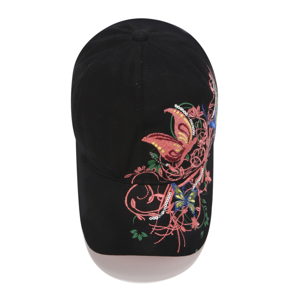 Embroidered baseball cap butterfly embroidered duck cap (9)