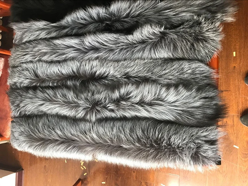 Fox Long Down Coat Fur Hood Made in China