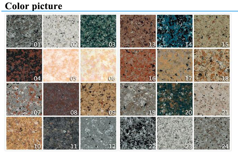 granite wall coating colours