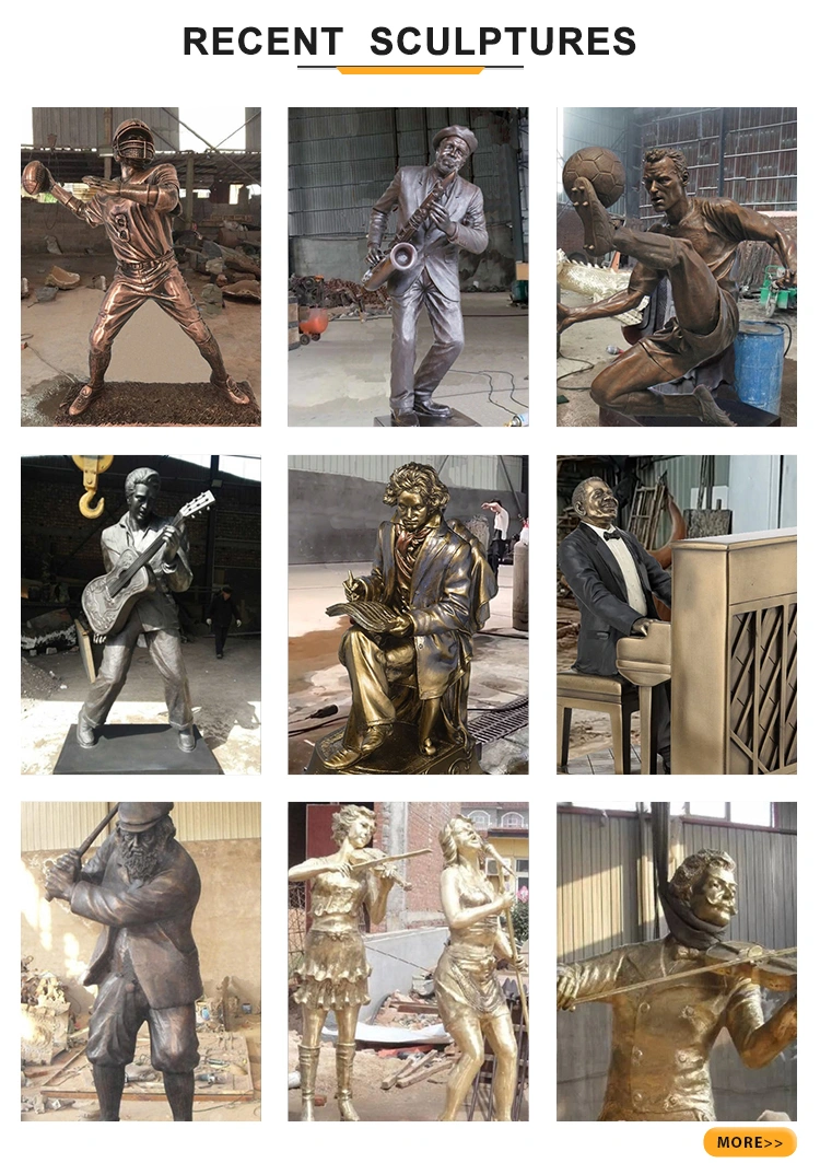 Metal Bronze Musician Family Sculptures for Outdoor Ornament