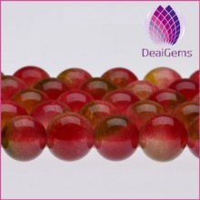 whole sale market price 6mm watermelon chalcedony round beads gemstone loose beads for jewelry