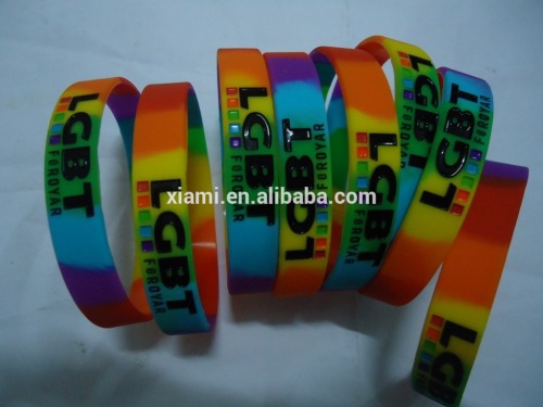 new fashion debossed words cool mask pattern segmented color san francisco silicone bracelet
