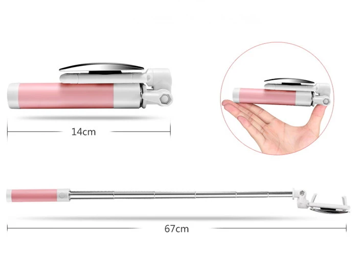 Small Monopod Handheld Wired Cable Cell Phone iPhone Selfie Stick