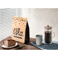 Genanvendelig PBI Kraft Paper Coffee Flat Bottom Bag