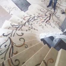 waterjet marble staircase design,waterjet marble steps and risers