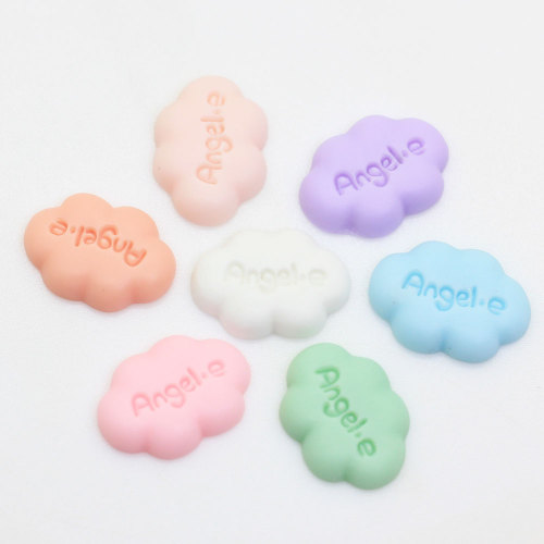 Multi Color Flatback Cute Cloud Shaped Words Painted Mini Resin Cabochon Beads For Kids Toy Decor Charms Room Spacer