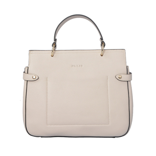 Sac fourre-tout en cuir Saffiano moyen beige