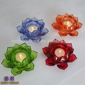 Color Lotus glass candle holer