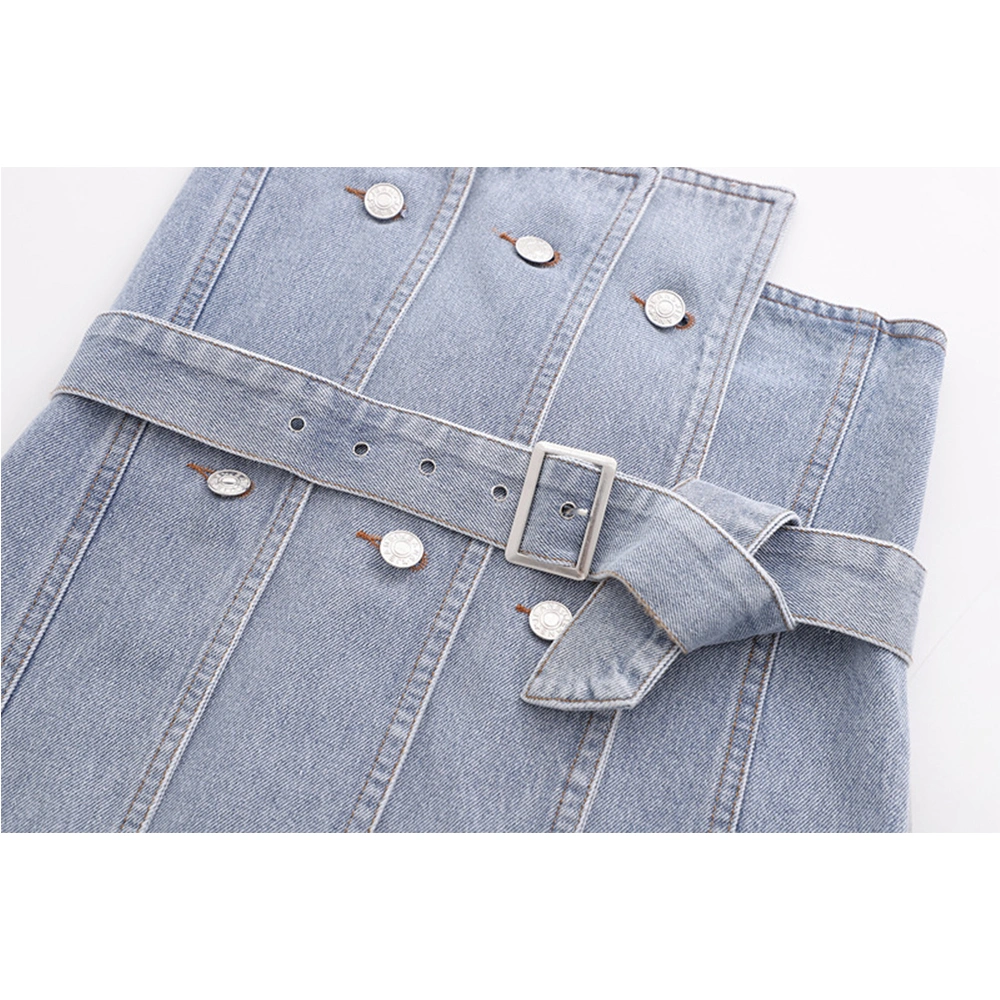 OEM China Factory Top Quality Fashion Belt Top Denim Sexy Vest for Ladies