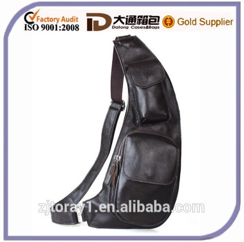 Men Leather Sling Bag Crossbody Messenger Hiking Sport Bag