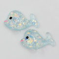 Transparent Various Color Glitter Kawaii Whale Shaped Flatback Resins Handmade Craft decor Charms Spacer DIY Items