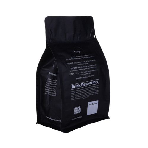 250g black recyclable plastics coffee bag with valve